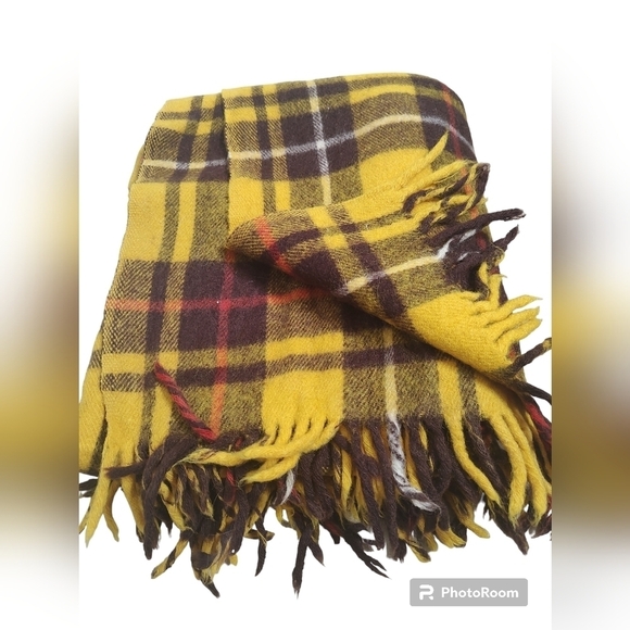 Faribo Faribault Plaid Blanket Gold Throw - Picture 1 of 4